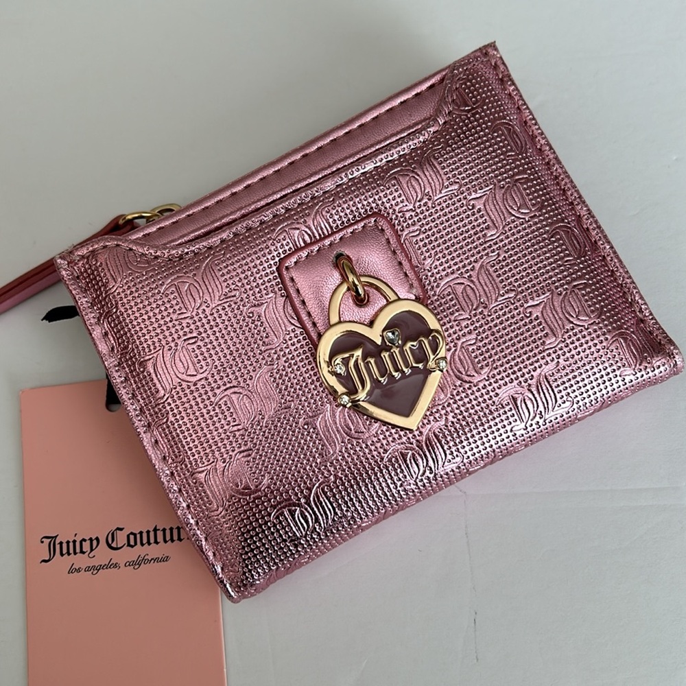 New Juicy Couture metallic blush wallet with pull out card case - Picture 12 of 16